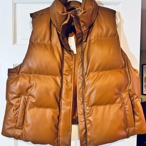 a new day Women's Tan Puffer Vest
